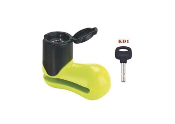 BLOCCA-DISCO-ECONOMICO-GIALLO-PICCOLO BLOCCA DISCO, GIALLO, ECONOMICO, PICCOLO, TY115, BLOCCA RUOTA, ANTIFURTO, MOTO, SCOOTER,