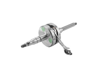 Albero motore Carenzi EVO 2020 Racing Evolution per scooter con motore Minarelli orizzontale, caratterizzato da spalle piene, spinotto di 10 mm e biella di corsa 80 mm. Progettato per garantire un'eccellente equilibratura dinamica fino a 16.000 giri/min, questo albero motore è ideale per motori modificati con cilindro 75cc, offrendo prestazioni elevate e affidabilità in gara.